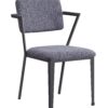 1502202669911bdeacc97.jpeg Metal Chair with Fabric Upholstered Seat and Back, Gray