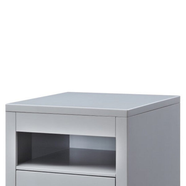 1502202669911c2c67560.jpeg Transitional Style Wooden End Table with 1 Drawer, Gray and Black