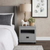 1502202669911c2f546c9.jpeg Transitional Style Wooden End Table with 1 Drawer, Gray and Black
