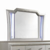 Elegant Mirror with Crystal Sparkling Trim and Led Lights, Silver