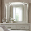 Elegant Mirror with Crystal Sparkling Trim and Led Lights, Silver