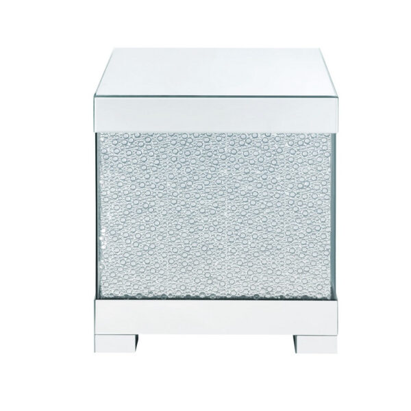 1502202669911c946f79a.jpeg Contemporary Square Wooden End Table with Faux Crystal Inlays, Silver