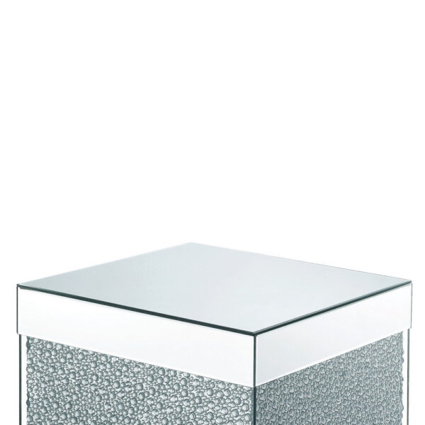 1502202669911c97de438.jpeg Contemporary Square Wooden End Table with Faux Crystal Inlays, Silver