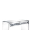 Console Table with Two Storage Drawers and Faux Diamond Inlay, Silver
