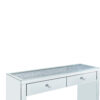 1502202669911cd35d108.jpeg Wooden Console Table with 2 Storage Drawers and Faux Diamond Inlay, Silver