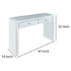 1502202669911cd4df205.jpeg Wooden Console Table with 2 Storage Drawers and Faux Diamond Inlay, Silver
