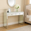 1502202669911cd66a657.jpeg Wooden Console Table with 2 Storage Drawers and Faux Diamond Inlay, Silver