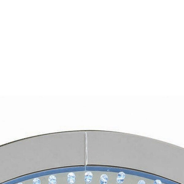 1502202669911cdc85ee8.jpeg Round Accent Wall Decor with LED Bulb and Beveled Edges, Silver