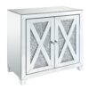 1502202669911d000bdf4.jpeg Storage Cabinet with Mirror Trim and X Shape Design, Silver
