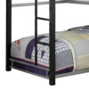 3 Tier Industrial Style Twin Bunk Bed with Corner Design, Black and Gray