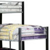 3 Tier Industrial Style Twin Bunk Bed with Corner Design, Black and Gray