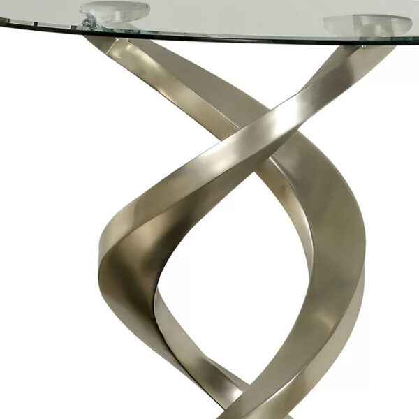1502202669911d854a171.jpeg Sofa Table with Twisted Metal Base and Semi Circular Glass Top, Silver