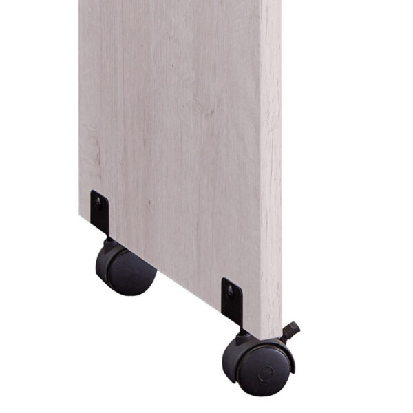 1502202669911df469a52.jpeg Rectangular Wooden Desk Return with Casters and Grain Details, White Oak