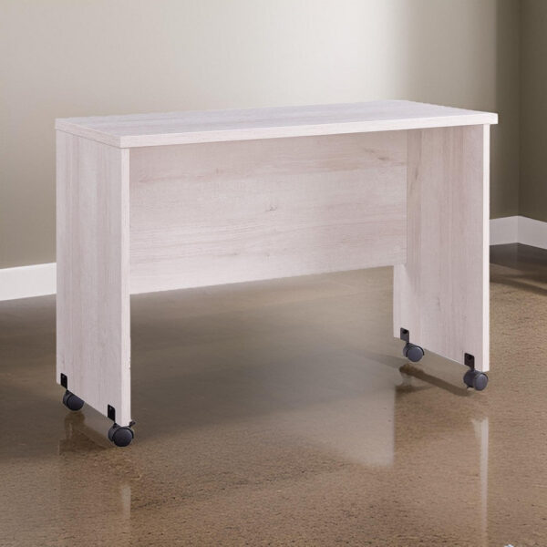 1502202669911df74158c.jpeg Rectangular Wooden Desk Return with Casters and Grain Details, White Oak