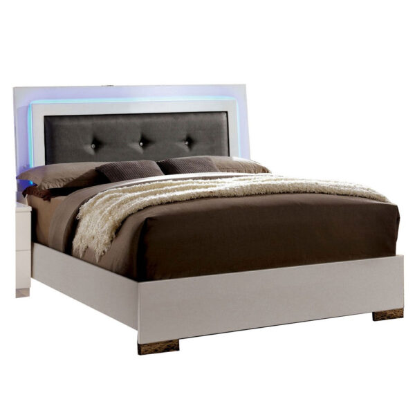 1502202669911df97be87.jpeg Contemporary Full Bed with LED Trim and Lacquer Coating, White and Gray