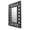 Rectangular Wooden Dressing Mirror with Lattice Pattern Design, Black