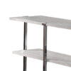 1502202669911f52bdaae.jpeg Sofa Table with X Shaped Metal Base and 2 Storage Shelves, Silver and Beige