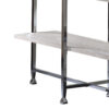 1502202669911f55f1228.jpeg Sofa Table with X Shaped Metal Base and 2 Storage Shelves, Silver and Beige