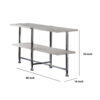 1502202669911f5790d69.jpeg Sofa Table with X Shaped Metal Base and 2 Storage Shelves, Silver and Beige