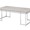 1502202669911f957783d.jpeg Coffee Table with Rectangular Tabletop and Metal Legs, Silver and Brown
