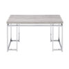 1502202669911f98293a9.jpeg Coffee Table with Rectangular Tabletop and Metal Legs, Silver and Brown