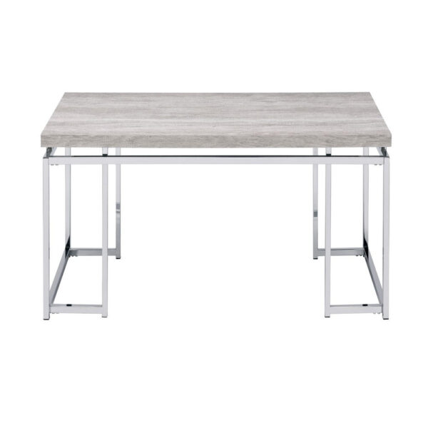 1502202669911f98293a9.jpeg Coffee Table with Rectangular Tabletop and Metal Legs, Silver and Brown