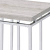 End Table with Rectangular Tabletop and Metal Legs, Silver and Brown