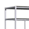 Etagere Bookshelf with 7 Shelves and Geometric Pattern,Silver and Dark Gray