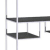 Etagere Bookshelf with 7 Shelves and Geometric Pattern,Silver and Dark Gray