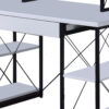 Industrial Style Desk with 4 Open Selves and Bookcase Hutch, White