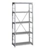 Industrial Bookshelf with 4 Shelves and Open Metal Frame, Silver and Gray
