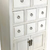 Wooden Chest with 8 Drawers and 2 Door Cabinets, White