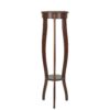 150220266991210e23ffd.jpeg Round Pedestal Stand with Open Bottom Shelf and Flared Legs, Brown