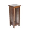 150220266991215d15be0.jpeg 30 Inch Wooden Flower Stand with Bottom Shelf and Slatted Sides, Brown
