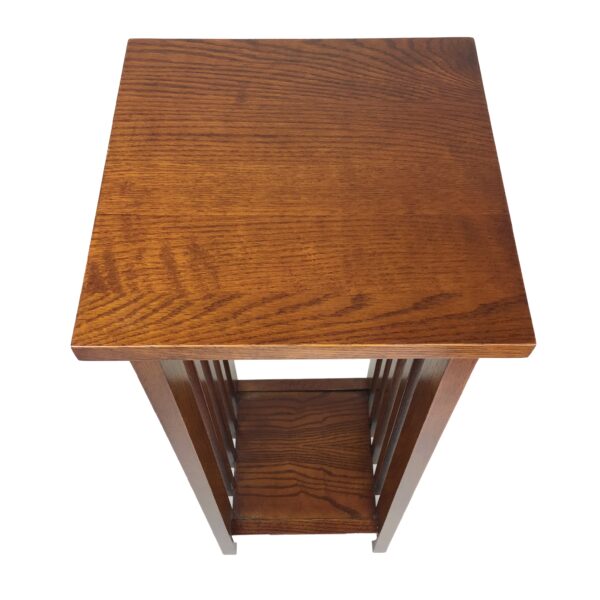 1502202669912164970e1.jpeg 30 Inch Wooden Flower Stand with Bottom Shelf and Slatted Sides, Brown