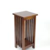 150220266991219d8f035.jpeg 25 Inch Wooden Flower Stand with Slatted Sides and Bottom Shelf, Brown