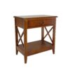 15022026699121deeed01.jpeg Transitional Style Nightstand with 1 Drawer and X Shape Sides, Brown