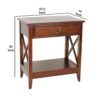 15022026699121ea0df4f.jpeg Transitional Style Nightstand with 1 Drawer and X Shape Sides, Brown