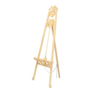 1502202669912227e4dc4.jpeg Traditional Style Wooden Easel with Scrollwork Details, Antique White
