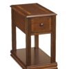 Chair Side End Table with 1 Drawer and Open Bottom Shelf, Brown