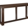 Rectangular Wooden Sofa Table with Sled Base, Espresso Brown
