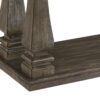 Rectangular Wooden Sofa Table with Square Baluster Legs, Gray