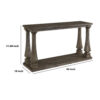Rectangular Wooden Sofa Table with Square Baluster Legs, Gray