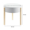 Round Wooden End Table with Hidden Storage, White and Brown