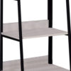 Wooden Bookshelf with 5 Open Compartments, Washed White and Black