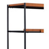 5 Tier Wooden Bookshelf with Open Metal Frame, Oak Brown and Black