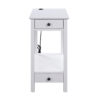 15022026699125c6ab6e9.jpeg Wooden Frame Side Table with 2 Drawers and 1 Bottom Shelf, White