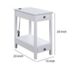 15022026699125cdd1227.jpeg Wooden Frame Side Table with 2 Drawers and 1 Bottom Shelf, White