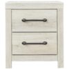15022026699126edb9589.jpeg Transitional Wooden Two Drawer Setup Nightstand with Bar Handles, White