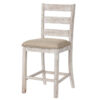 1502202669912720715f7.jpeg Myra Barstool Chair Set of 2 | Padded Seats and Ladderbacks | Dual Tone Weathered White Brown